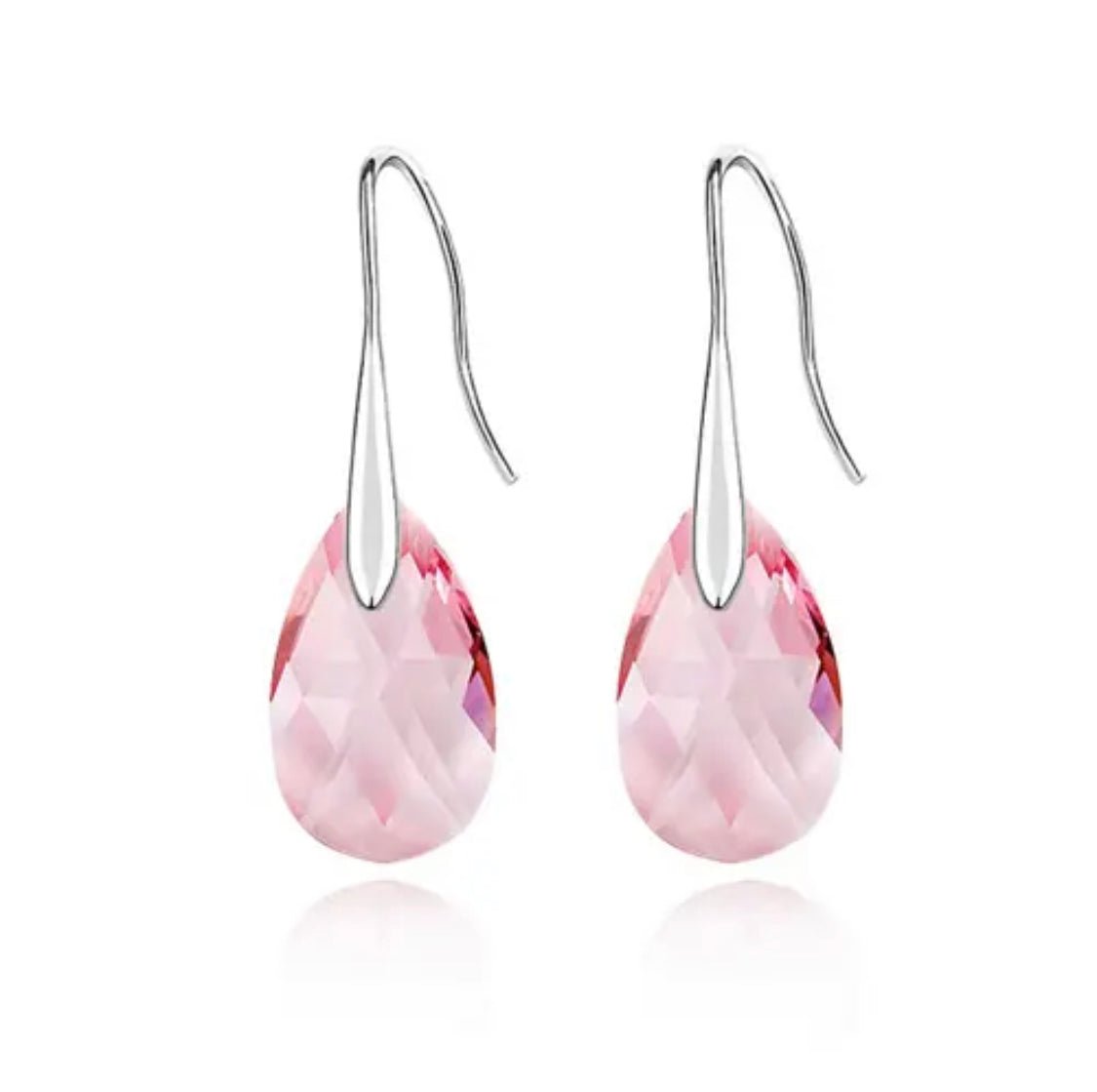 Oceania Pink Crystal Drop Earrings Size (S-M) Plum Petal
