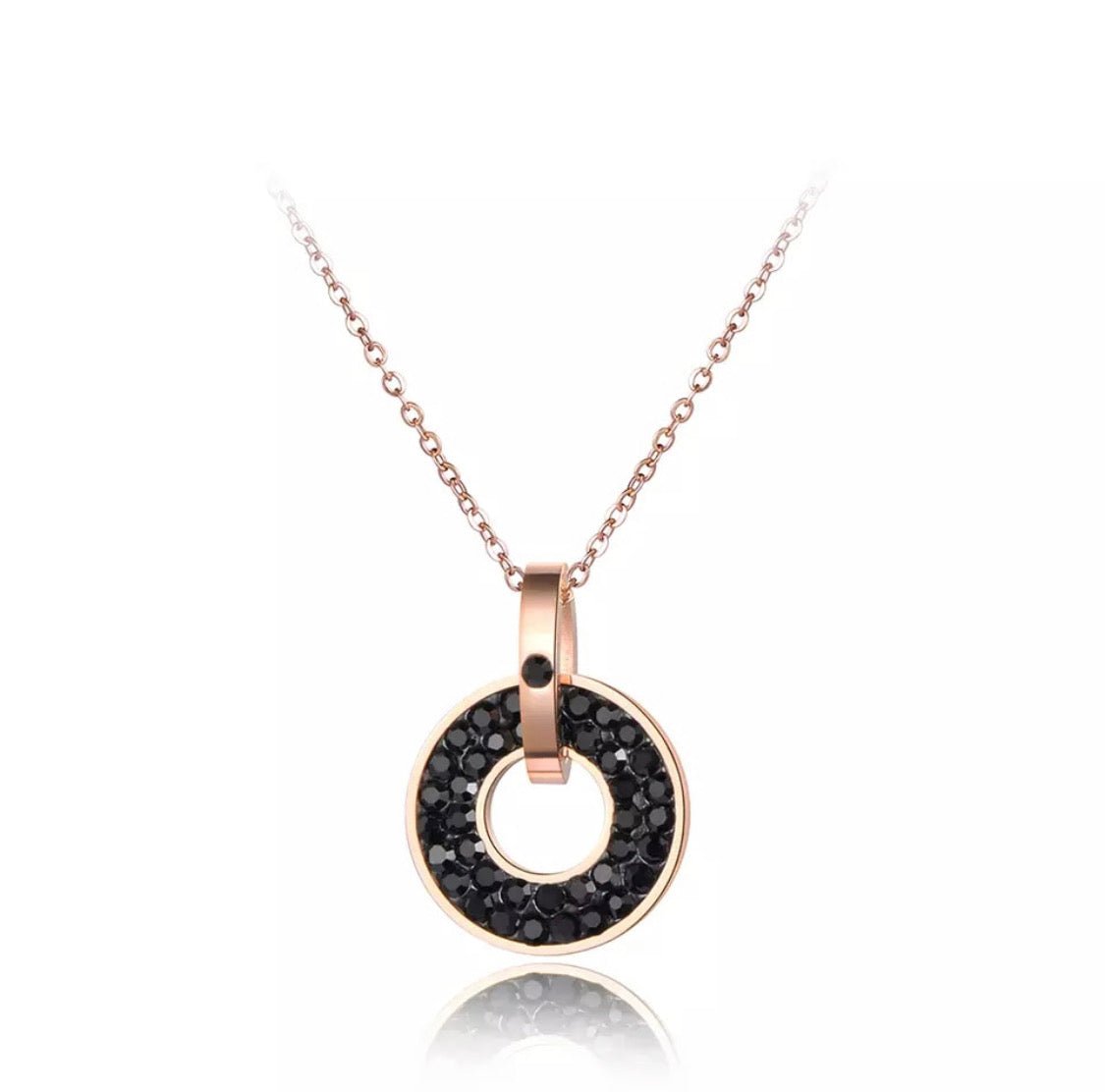 Rose gold online black necklace