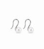 White Pearl/Silver Drop Earrings – Sterling Silver 8mm