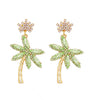Palm Paradise Earrings – Green Crystal Statement Drops (size S)
