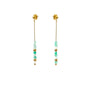 Celeste Jade Green Earrings - 18kt gold plated stainless steel - Plum Petal