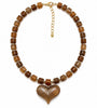 Cognac Brown Heart Statement Necklace – Sienna - Plum Petal
