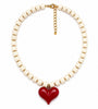 Cream & Red Heart Statement Necklace – Capri - Plum Petal