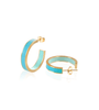 Fresh Water Halo Hoop Earrings - 18kt Gold Plated Stainless Steel - Size (S) - Plum Petal