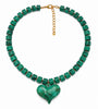 Green Heart Statement Necklace – Verona - Plum Petal
