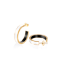 Halo Noir Hoop Earrings - 18kt Gold Plated Stainless Steel - Size (S) - Plum Petal