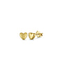 Harmony Heart Gold Earrings - Plum Petal