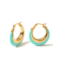 Mia Turquoise Earrings - 18kt Gold Plated Stainless Steel - Size (S) - Plum Petal