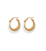 Mia White Earrings - 18kt Gold Plated Stainless Steel - Size (S) - Plum Petal