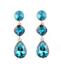 Ocean Radiance Crystal Drop Earrings - (Size M - L) - Plum Petal