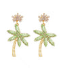 Palm Paradise Earrings – Green Crystal Statement Drops (size S) - Plum Petal