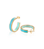 Fresh Water Halo Hoop Earrings - 18kt Gold Plated Stainless Steel - Size (S)