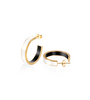 Halo Noir Hoop Earrings - 18kt Gold Plated Stainless Steel - Size (S)