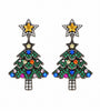 Twinkle Green Crystal Christmas Tree Earrings - Plum Petal