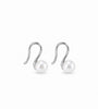 White Pearl/Silver Drop Earrings – Sterling Silver 8mm - Plum Petal