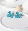 Cherie Petals Ocean Green Earrings - Plum Petal
